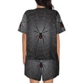thumbnail image 6 of Rateoe Black Spider On Web Pattern Women's Short-Sleeved Pajama Set - 2 Piece Soft and Lightweight Sleepwear Set-Large, 6 of 7