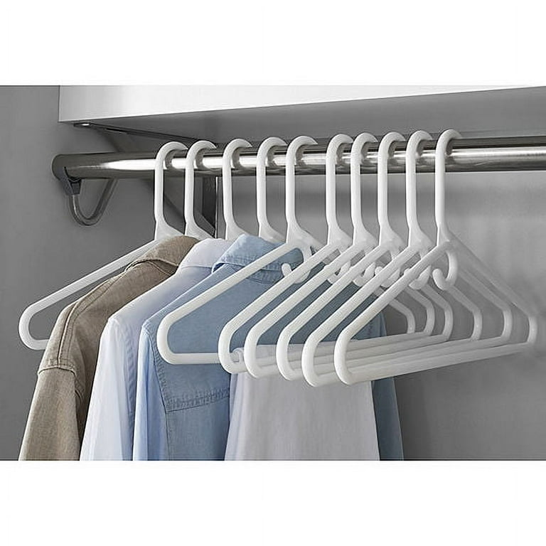 HomGarden Standard White Plastic Hangers, 100 Pack Plastic Tubular Clothes  Hangers Adult Clothing Hangers