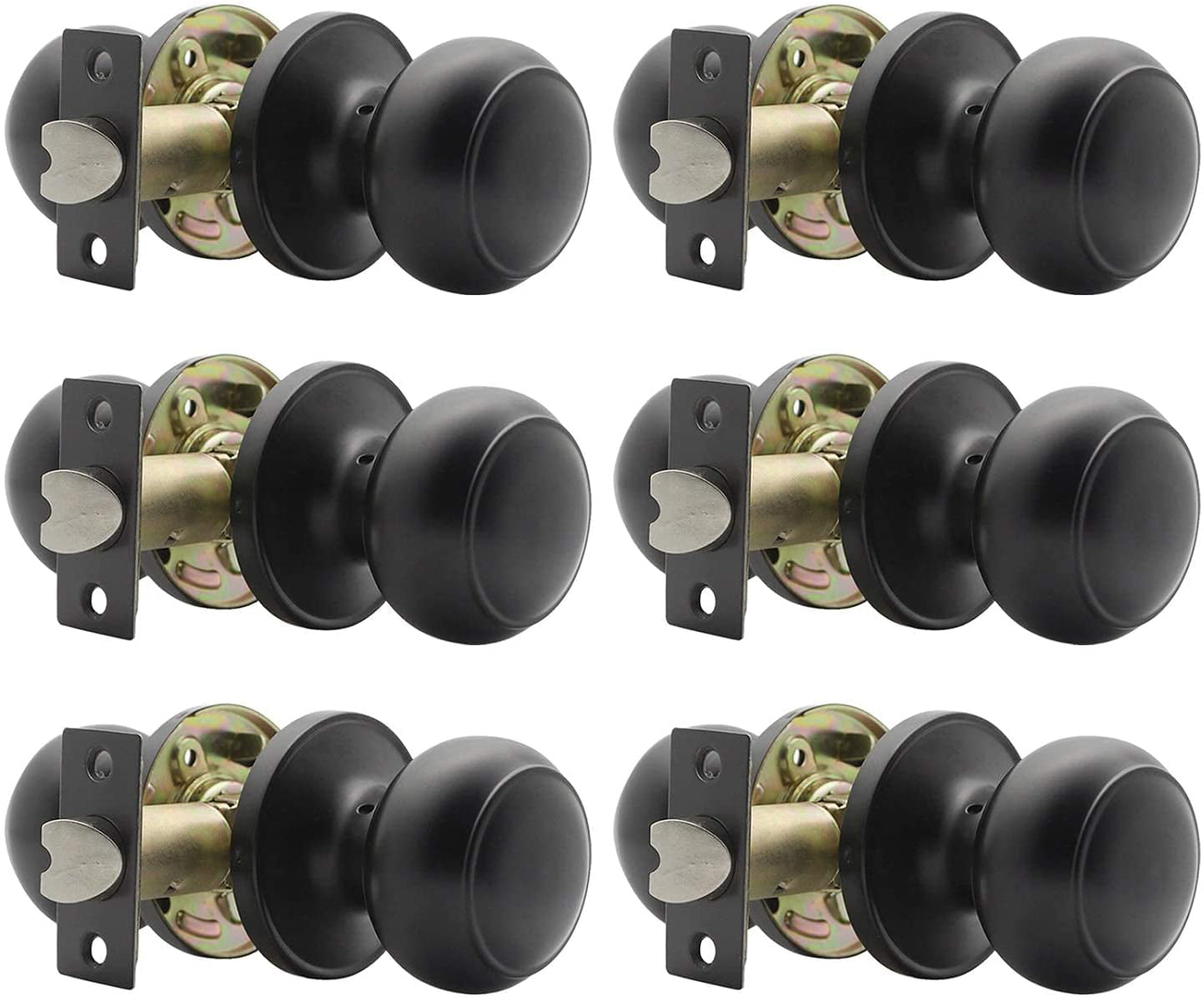 glass interior doors knobs with black base