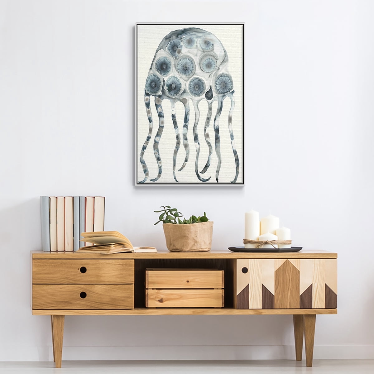 Silver Jelly Framed Premium Gallery Wrapped Canvas - Ready to Hang - 17 x 25 - White Floating Frame