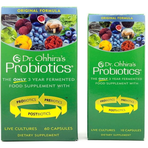 Dr. Ohhira's Probiotics, Original Formula, 60 Caps with Bonus 10 Capsule Travel Pack - 13 Strains