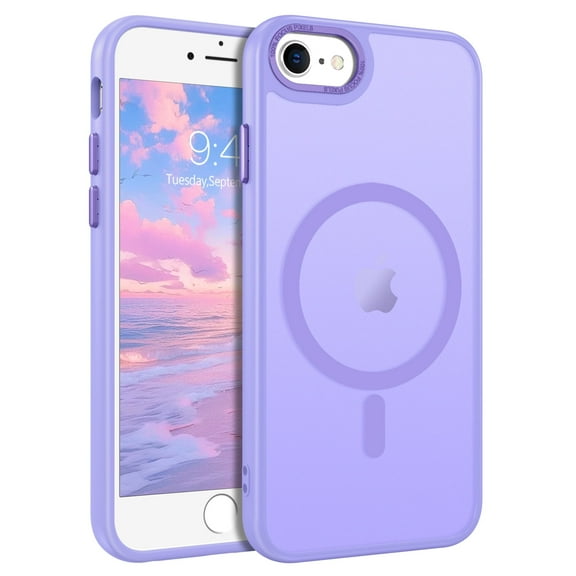 YINLAI Magnetic iPhone 8/7/SE(2022/2020) Case,Translucent Matte Slim Fit Shockproof Pocket-Friendly iPhone 8/7/SE(2022/2020) Case for Women, Purple