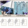 thumbnail image 3 of Spring Purple Flowers Kitchen Window Curtains, Swag Curtains Valance for Bedroom Living Room Bathroom, Floral Mottled Teal Wall Retro Rod Pocket Window Treatment Curtain Block Drapes 2 Panels 36"x45", 3 of 9
