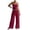 *1-Wine, variant on VBVC Women's 2 Piece Drawstring Outfit Set,Ladies Spaghetti Strap Cami Top and Pants,Breathable Loungewear for Women,Blue,XS-XL