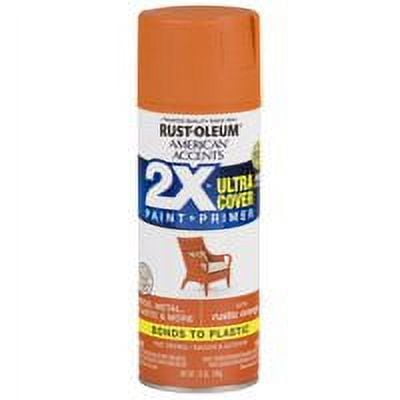 2-Pack Value - Rust-oleum american accents ultra cover 2x satin rustic orange spray paint and primer in 1, 12 oz