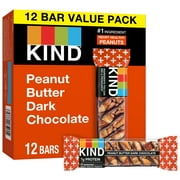KIND Gluten Free Peanut Butter Dark Chocolate Snack Bars, Value Pack, 1.4 oz, 12 Count Box