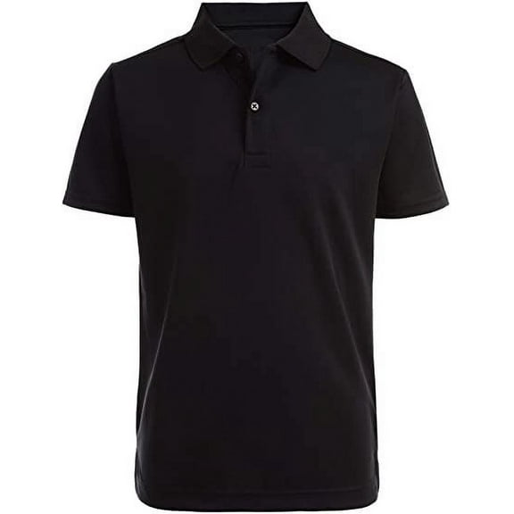 Nautica BLACK Big Boys Short Sleeve Performance Polo Shirt, US 7