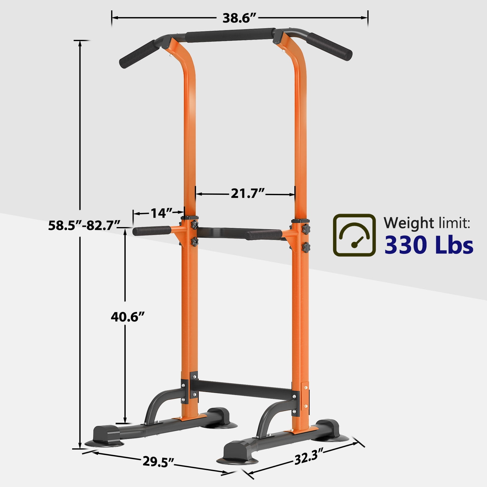 SogesPower Adjustable 83"H Pull up Bar Power Tower Multifunctional Fitness Station for Home