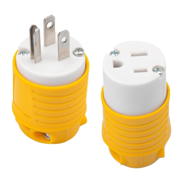 Juego de extremos de cable de extensión,Juego de extremos de cable de extensión de alta resistencia de 5 amperios,Reemplazo de 125 voltajes macho y hembra de 1875 W,Juego de enchufe y
