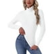 thumbnail image 1 of INSPIRAR CHIC Camisetas de Cuello Alto para Mujeres, Camisas de Manga Larga de Cuello Mock, Camisetas Térmicas Cálidas para Otoño Invierno, Capa Básica, Talla XX Grande, Blanca, 1 of 6