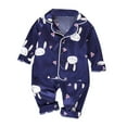 thumbnail image 1 of Odeerbi 1-5 Años Niños Niñas Pijama de Satén Con Solapa Entallada Camisa de Manga Larga Conjunto Suave Conejo Impreso Ropa de Dormir Seda Conjuntos de Pijamas de Dos Piezas, 1 of 3