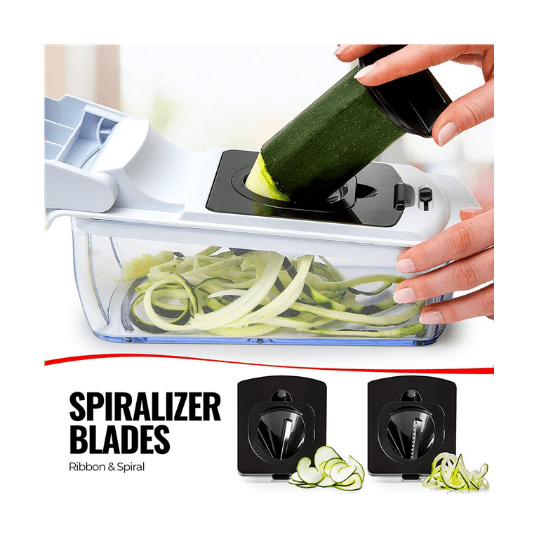 Homarden 5 Blade Stainless Steel Spiralizer - Industrial Quality Vegetable  Slicer for Zucchini, Onions, and Potatoes - Salad Chopper, Noodle Maker