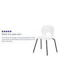 thumbnail image 4 of BizChair 770 lb. Capacity Designer White Plastic Stack Chair with Black Frame, 4 of 12