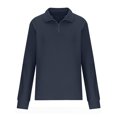 thumbnail image 3 of Frontwalk Women Pullover Zip Up Sweatshirts Long Sleeve Sweatshirt Ladies Loose Fit Tops Stand Collar Navy Blue L, 3 of 6