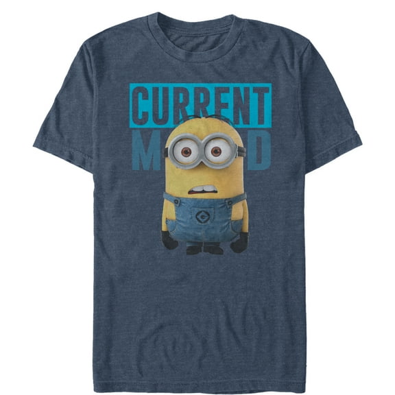 Men's Despicable Me Minions Current Mood Graphic Tee Navy Blue Heather Medium