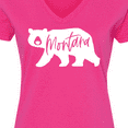 thumbnail image 4 of Inktastic Montana White Bear Silhouette Women's V-Neck T-Shirt, 4 of 5