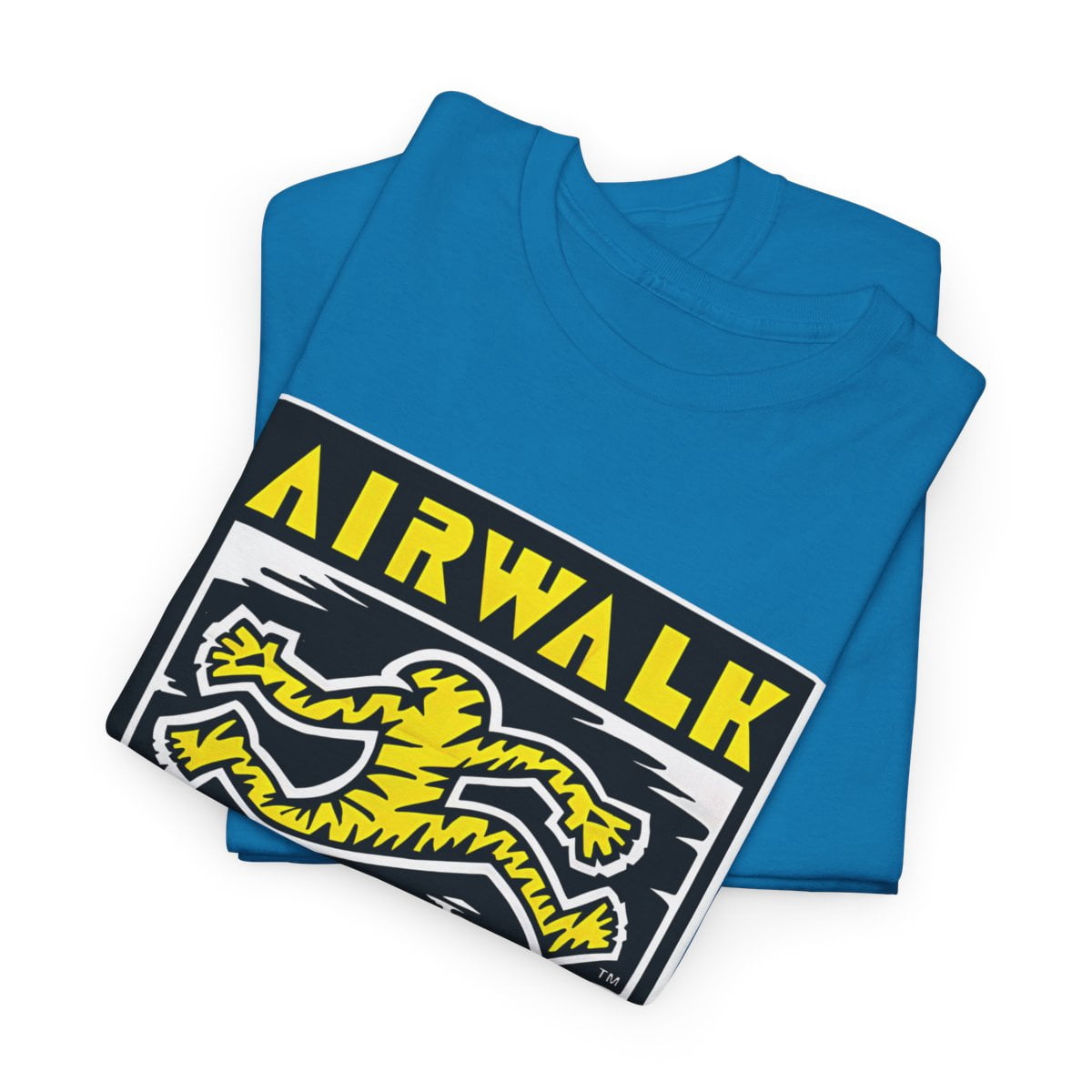Airwalk Vintage Retro 90s 80s Skateboarding T Shirt Print - Royal 