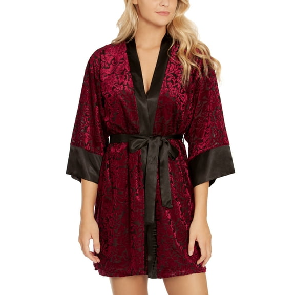 Linea Donatella Womens Jacquard Velvet Chemise Nightgown Size L