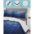 thumbnail image 3 of Twin XL Quilt Bedding Set, Navy Blue Ocean Waves Reversible Summer Quilt 3 Pieces, Summer Beach Coastal Abstract Lightweight Bedspreads Coverlets with 2 Pillow Shams for All Seasons, 3 of 5