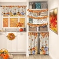 thumbnail image 2 of Pumpkin Thanksgiving Fall Kitchen Window Curtains Valance and Tier Set 36 Inch, Autumn Vintage Orange Maple Leaf 3 Piece Window Treatment Tiers for Living Room Bedroom Kitchen Decor Drapes, 2 of 6