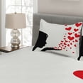 thumbnail image 2 of Ambesonne Kiss Quilted Coverlet 3 Pcs, Girl Silhouette, Queen Size, Black White Red, 2 of 4
