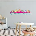 thumbnail image 2 of LEGENDARY - Kids Nursery Bedroom Art Group Of Unicorns Decoration - Sparkle Like A Unicorn Inspirational Quote Design - Home Living Room Easy To Apply Multicolored Wall Decal Sticker 40" x 12", 2 of 3