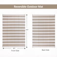 thumbnail image 4 of BERTHMEER Outdoor Rugs 9'x12' on Sale Clearance Plastic Waterproof Reversible Patio Rugs Large Geometric Stripes Rugs Lightweight Straw Carpets for RV Camping Deck Balcony Porch,Beige White, 4 of 8