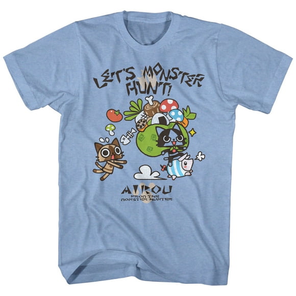 Monster Hunter Airou Let's Hunt Capcom Video Game Cartoon Adult T-Shirt