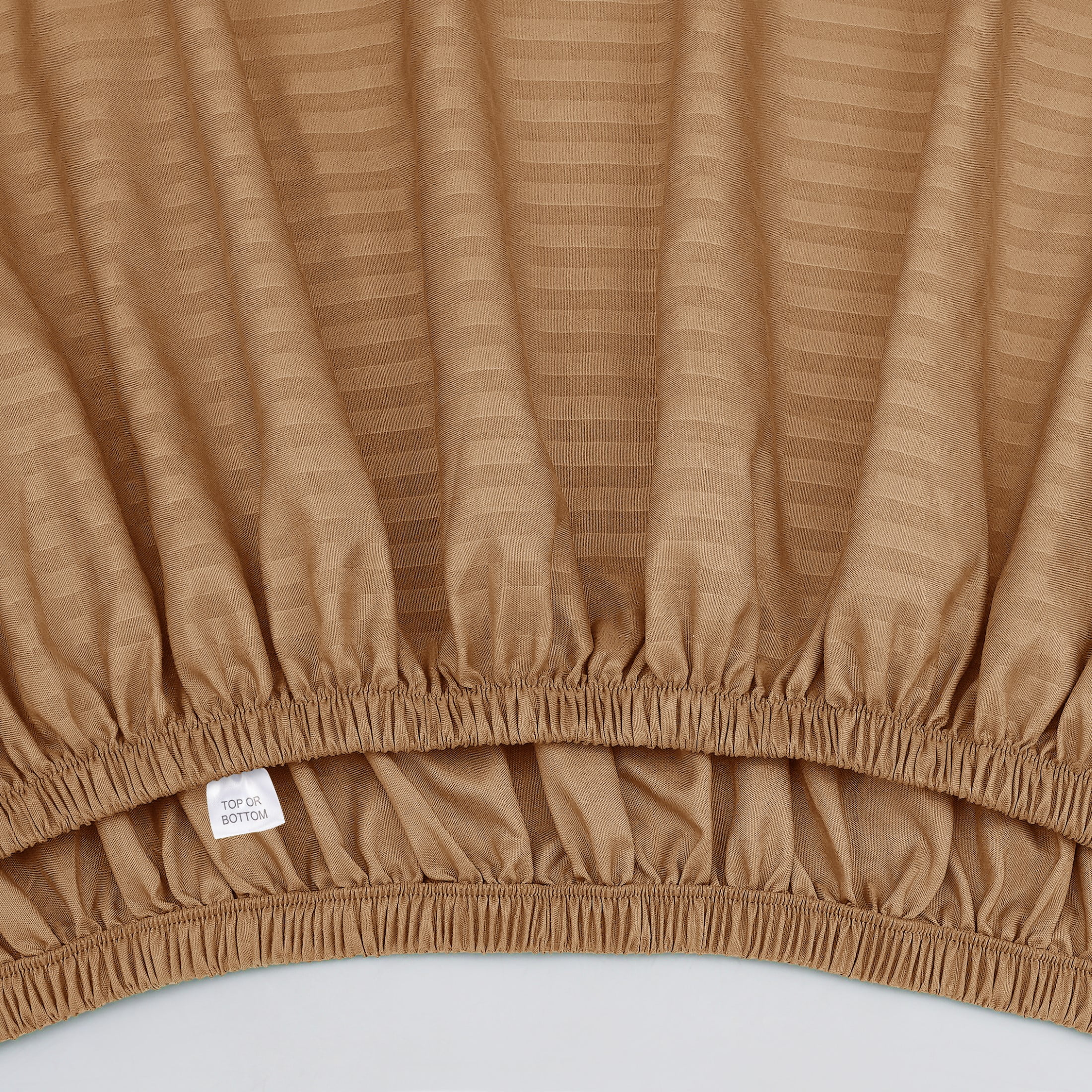 Mainstays Super Soft Brushed Microfiber Bed Sheet Set, Caramel Brown Embossed Stripe, Queen, 4 Piece