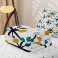thumbnail image 5 of Castle Fairy Mid Century Atomic Print Zipper Queen Comforter Set with Fitted Sheet and 2 Pillowcases,Vintage Dot Detail Zipper Bedding Set,Teal Gold Navy,Reversible, 5 of 5