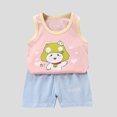 thumbnail image 4 of SDJMa Toddler Kids Baby Boys Girls Fashion Cute Sleeveless Vest Shorts Cartoon Print Casual Suit, 4 of 4