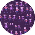 thumbnail image 1 of Ahgly Company Tapis Rond Lavable en Machine Intérieur Transitionnel Orchidée Foncée Violet, 3 Pieds Rond, 1 of 7