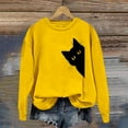 thumbnail image 2 of Arlun Oversized Cat Sweatshirts for Women Funny Black Cat Graphic Printed Casual Crewneck Pullovers Relaxed Fit Comfortable Long Sleeve Soft Hoodless Tops 2025 Yellow XL, 2 of 4