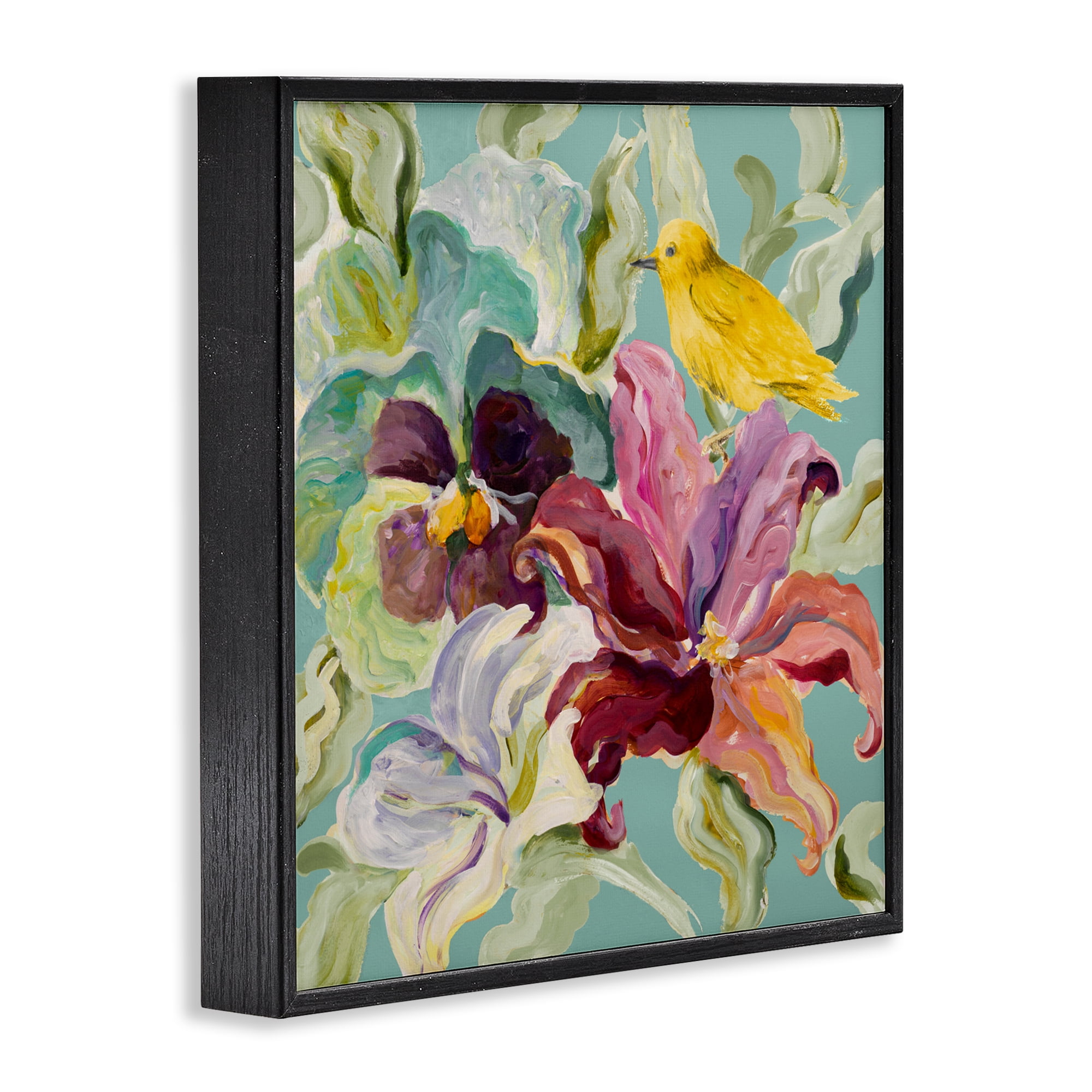 Stupell Industries Lyrical Garden Canary Black Framed Giclee Art, design by Lanie Loreth