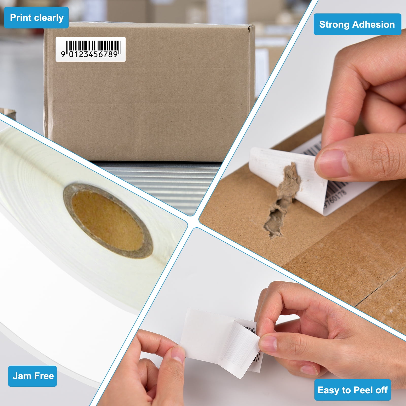 NineLeaf 5 Rolls Compatible for DYMO 30320 1-1/8 in x 3-1/2 in Shipping Address Barcode Mailing Direct Thermal Labels, 260 Labels Per Roll