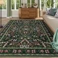 thumbnail image 3 of COZONY Washable Area Rug, 9x12 Dark Green Soft Large Rug, Washable Non-Slip Carpet for Living Room, Bedroom, Dining Room, 3 of 11