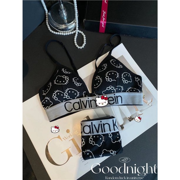 Conjunto de sujetador Shuwen push-up para mujer, ropa interior fina sin aros, copa triangular de gato de marca conjunta, pareja europea y americana