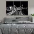 thumbnail image 3 of TISHIRON 3PCS Framed Canvas Wall Art Set,42"x28" Atlanta City Skyline Panorama at Night Canvas Art Decor, 3 of 7