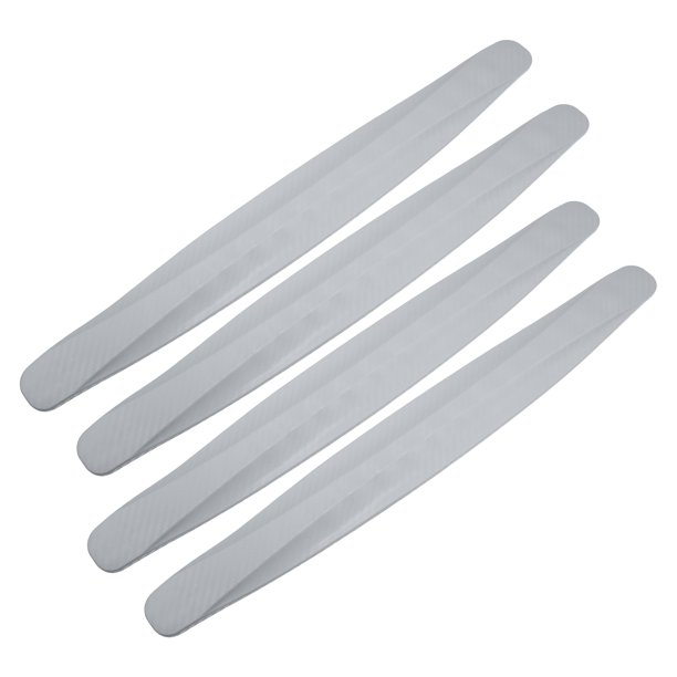 Unique Bargains 4 Piezas 40 cm Patrón de Fibra de Carbono Tiras Protectoras de Parachoques Universales Protector de Parachoques de Coche Parche embellecedor Gris