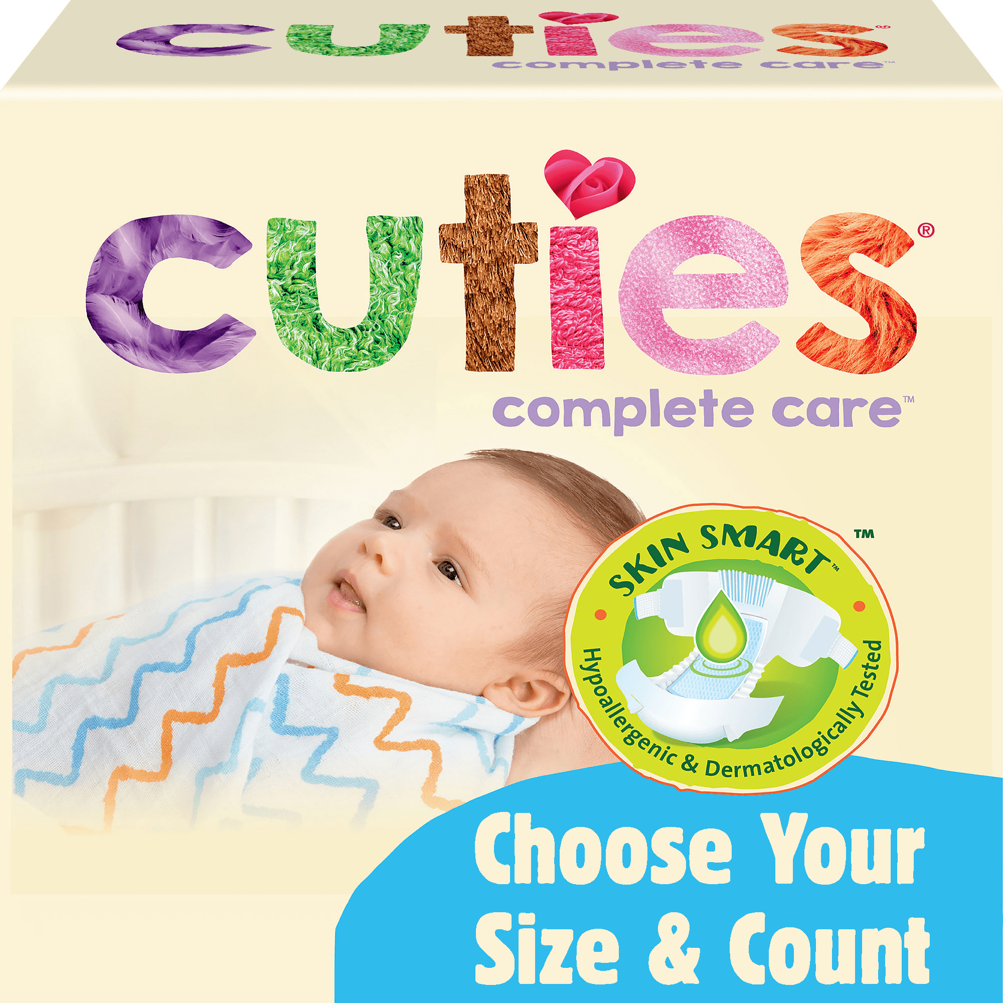 Cuties Complete Care Baby Diapers 192 Count Size 1 