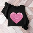 thumbnail image 3 of TKLPEHG Womens Heart Sweatshirt Valentines Day Crewneck Sweatshirt Casual Dressy Lightweight Heart Print Graphic Tops Loose Long Sleeve Pullover (Black,M), 3 of 3