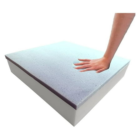 2" x 20" x 21" Gel Memory Foam, High Density Base, Medium Feel (Chair Cushion Square Foam for Dinning Chairs, Wheelchair Seat Cushion Replacement)