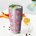 thumbnail image 3 of 30oz Pink Bows and Baseballs Pattern Tumblers Stainless Steel Tumbler with Lid and Straw,Vacuum Insulated Double Wall Travel Tumbler Cups Mug with Cleaning Brush for Coffee,Tea, 3 of 7
