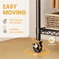 thumbnail image 3 of Rolling Clothes Rack, 80"H Heavy Duty Metal Garment Rack with Double Rods & Adjustable Storage Shelves & Hooks, Portable Wire Rack for Hanging Clothing Coats, NSF Certified, 15.7"D x 45.3"W, Black, 3 of 9