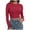 a-Red15232, variant on VNKIDY Women's Solid Color Slim Fit Cropped T Shirts Long Sleeve Crewneck Stretchy Pullover For Casual Daily Wear Versatile Tops