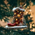 thumbnail image 4 of Christmas Gingerbread House Christmas Ornaments,2D Acrylic Hanging Decorations for Holiday Tree and Home Decor - Christmas House, 4 of 8