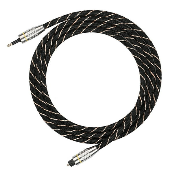 Cable de audio digital de fibra óptica Toslink a miniconector de 3,5 mm con conector SPDIF chapado en oro de 1,5 m