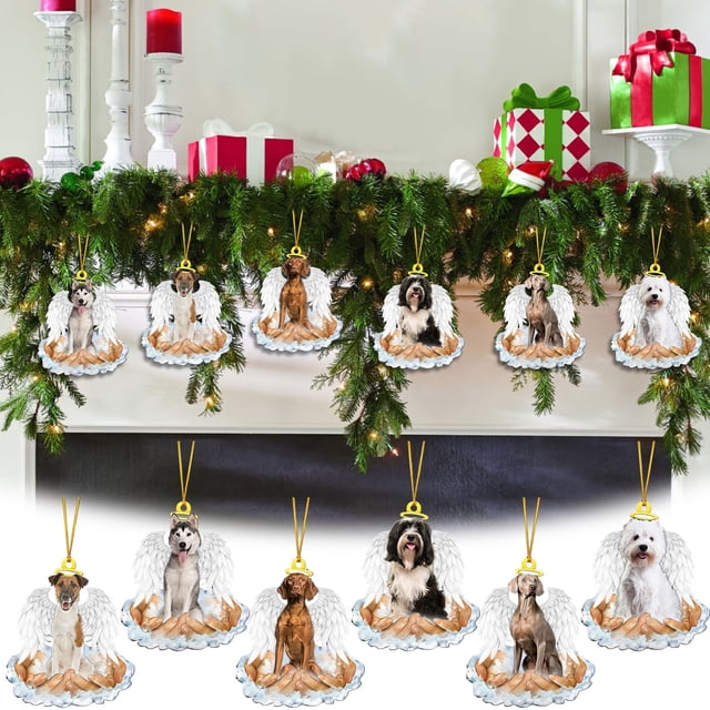 Xihbxyly Colgante de Perro Alado, Adorno para Árbol de Navidad, Adorno Navideño Único, Accesorio de Decoración para El Hogar, Regalo Perfecto para Familiares y Amigos, Ideal para Navidad y Año Nuevo,
