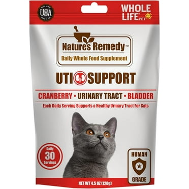 Whole Life Pet Urinary Tract Daily Supplement for Cats – Cranberry with Probiotics. UTI Prevention, Bladder Health. Mixes in Food or with Water for Hydrating Snack