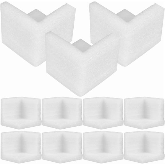 Foam Corner Protector,White Shockproof Corner Guard,Foam Edge Protector,Packaging Edge Protectors Safety Corner,Table Corner Protector,Pearl Cotton Frame Corner,for Moving Packing 30PCS